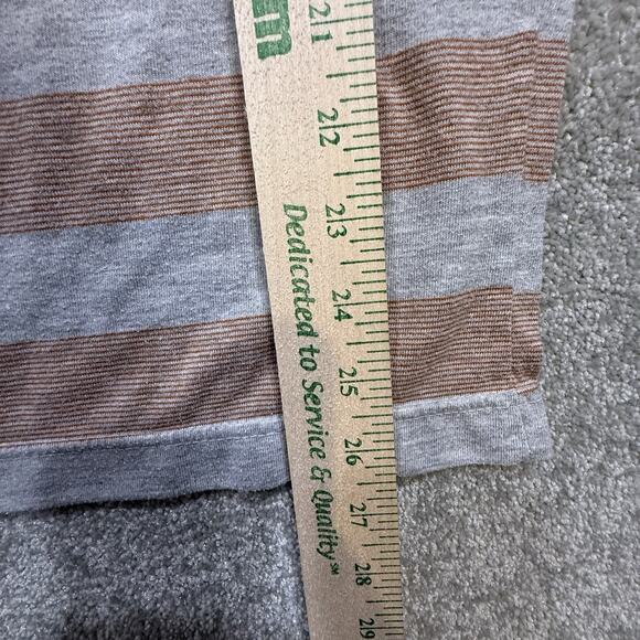 Vintage 90s Brittania Gray Orange Striped Tshirt Pocket Tee Mens Sml Fall Skater - Picture 10 of 10